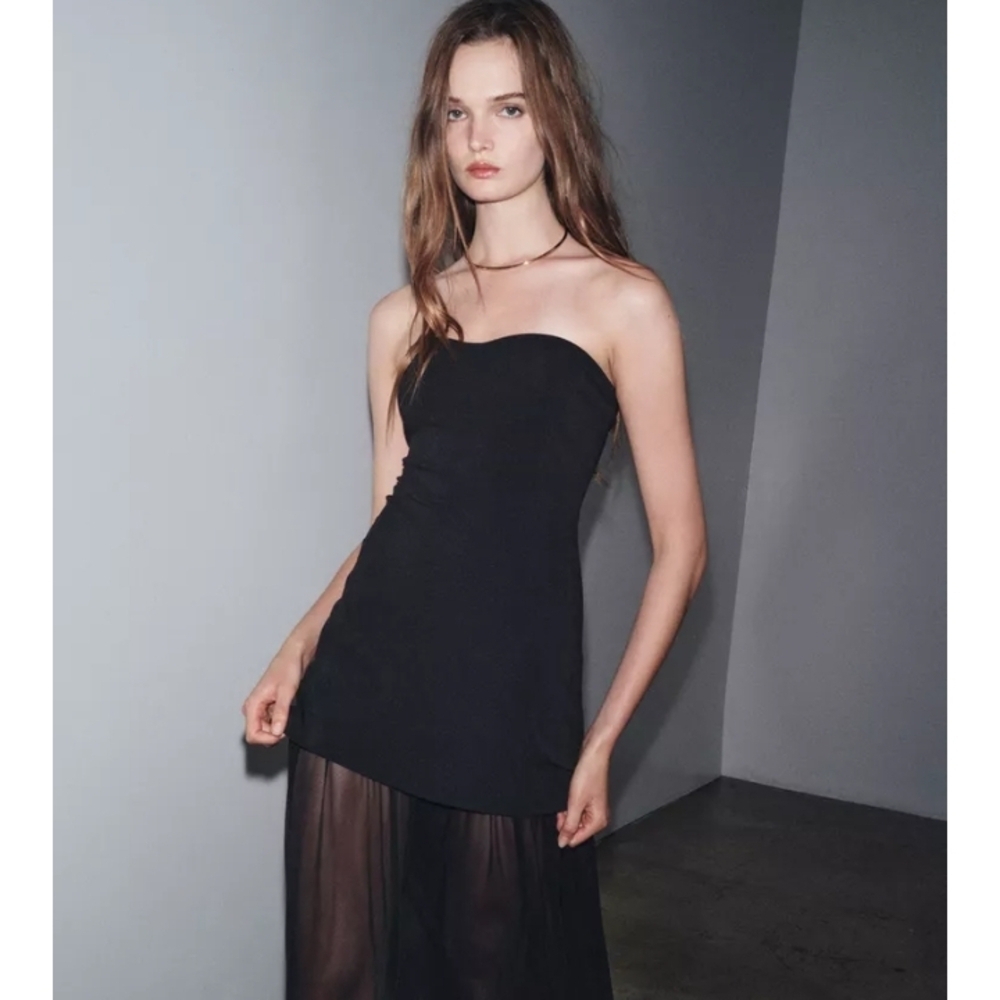 Zara Black Strapless Dress